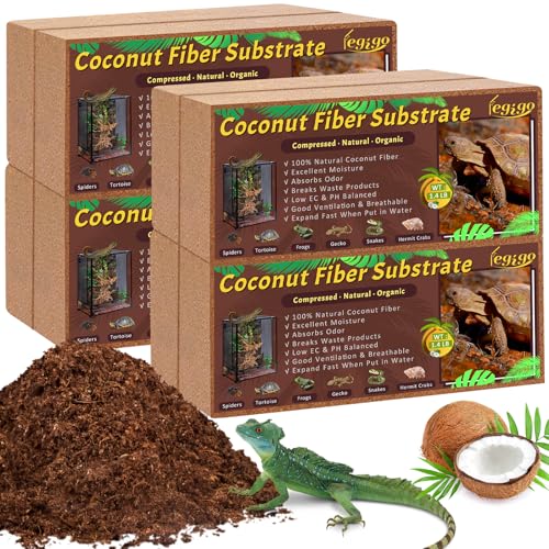 Legigo 8 Pack Coconut Fiber Substrate, Natural Coco Coir Reptile Bedding - color: 8 Pack