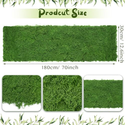 Fake Moss Table Runner Halloween Enchanted Artificial Forest Table Decor | 70" x 12.6" Wonderland Tea Party Decoration Party Fairy Decor for Garden Halloween Holiday Wedding Dinner Birthday