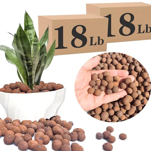Voulosimi Clay Pebbles Hydroponic Rocks Organic Ceramsite Grow Media for Horticultural,Orchids,Drainage (36LB) - color: 36LB