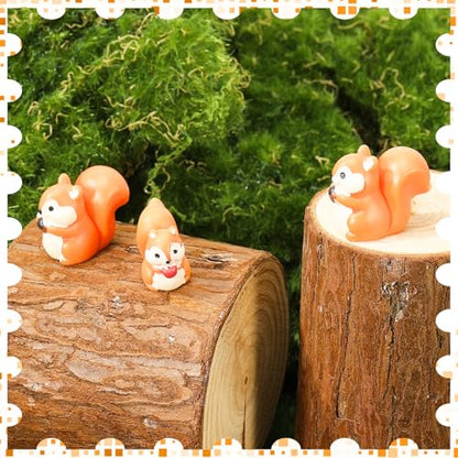 50 Pcs Mini Resin Squirrel Tiny Squirrel Mini Animal Figurines