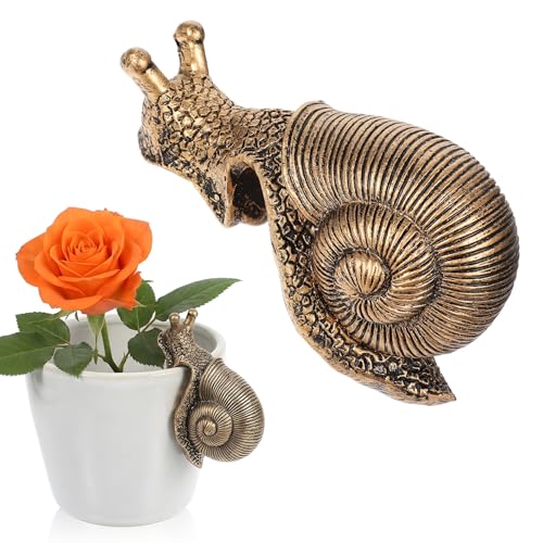Yolev Snail Plant Decorations for Pots Resin Climbing Snail Figurine Flower Pot Hugger Hanging Snails Statue Planter Flower Pots Decorations for Lawn Yard Patio Garden Ornaments Decoration