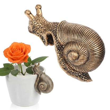 Yolev Snail Plant Decorations for Pots Resin Climbing Snail Figurine Flower Pot Hugger Hanging Snails Statue Planter Flower Pots Decorations for Lawn Yard Patio Garden Ornaments Decoration