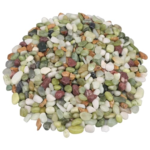 Landscaping Pebbles, River Rocks, Decorative Garden Stones | Garden Gravel Filler For Home Decoration, Flower Bed, Fish Tank, Plants, Indoor And Outdoor Landscaping - color: Green, size: 1 Pound