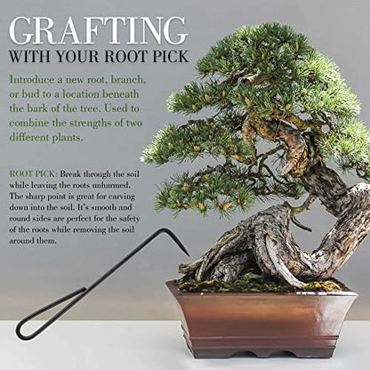 BambooMN Bonsai Root Pick Tool Steel Claw - 1 Piece - color: Root Pick