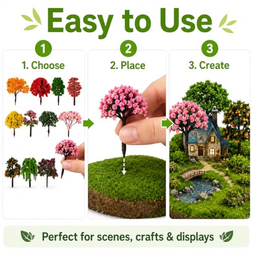 IMIKEYA 12Pcs Model Trees: Mixed Miniature Trees Train Scenery Landscape