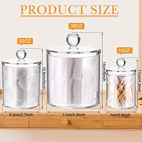 Meanplan 6 Pack Plastic Apothecary Jars with Lids Acrylic Holder Dispenser