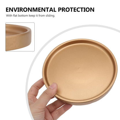 Vaguelly House Plants Indoors Live 3pcs Ceramic Plant Saucers Gold, 7 inch Thicken Planter Water Drip Tray, Flower Plant Pot Coasters, Bird Bath Bird Feeder Plate for Indoor Outdoor House Plants - size: 7inch