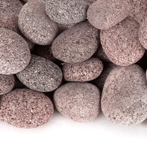 Lava Rock - 50-Pound Tumbled Lava Stones - 4"" Red Lava Pebbles - Volcanic Rock - Landscaping Rocks, 3 to 4 Inch (XL)