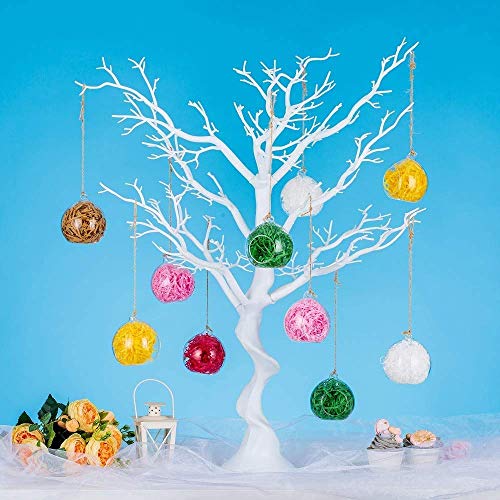 Sziqiqi Hanging Glass Globes Orbs Tea Light Candle Holders with Flameless LED Tealight for Wedding Ornaments, Wedding Birthday Christmas Party Centerpiece Accessory 2.36inch 30pcs +6 Extra | Glass Ball Fillable with Trinkets, for Wedding Ornament, Christm
