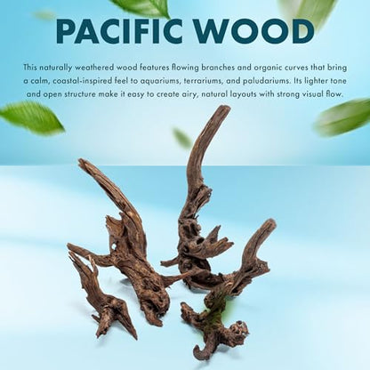 Natural Aquarium Driftwood for Fish Tanks, Terrarium, Reptile Habitats, Freshwater Aquatic Decor - Small to Large Pieces (Pacific Wood (Small) 4-8", 1 Piece) - size: 1 Piece