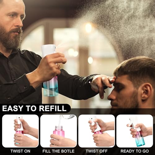 hair spray bottle, ultra-fine spray continuous spray bottle (200ml/6.8oz), used for hair design, vegetation, cleaning and skin care - empty, reusable (Gradient) - color: Gradient