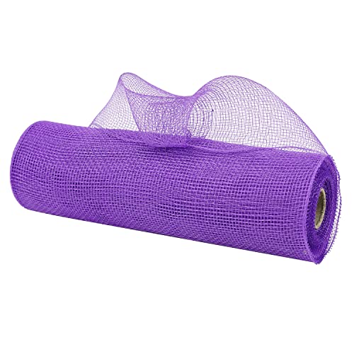 Purple Deco Mesh Halloween Deco Mesh 10 Inch Rolls Purple Ribbon for Christmas Tree, Garland, Staircase, Mailbox, Centerpiece, Making Wreaths, Decorating and Crafts (30 Feet) - color: Purple