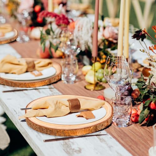 Adrattnay 8pcs Wood Slices for Centerpieces 12-13Inches | Round Paulownia Wood Circles for Table Decor, Rustic Wedding, Baby Shower, Party, Home Decoration and DIY Crafts