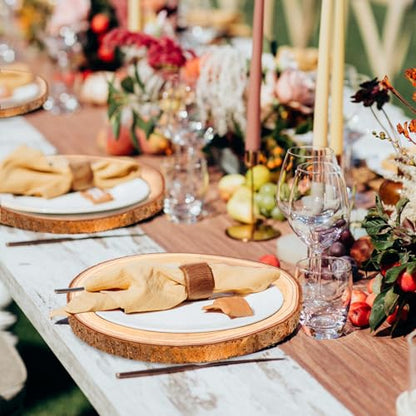 Adrattnay 8pcs Wood Slices for Centerpieces 12-13Inches | Round Paulownia Wood Circles for Table Decor, Rustic Wedding, Baby Shower, Party, Home Decoration and DIY Crafts