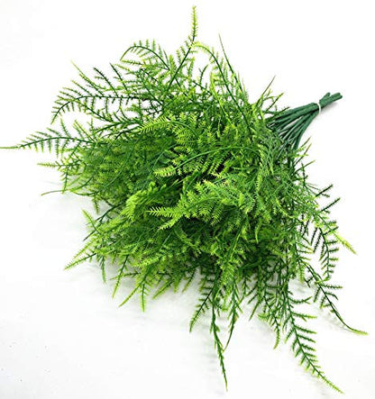 CATTREE Artificial Plants, Plastic Plants Bushes Fern Grass Shrubs Fake Leaves Wedding Home Garden Verandah Table Centerpieces Arrangements Christmas Party Decoration Planting Filler 4 Pcs - color: Green Fine Fern-4 Pcs