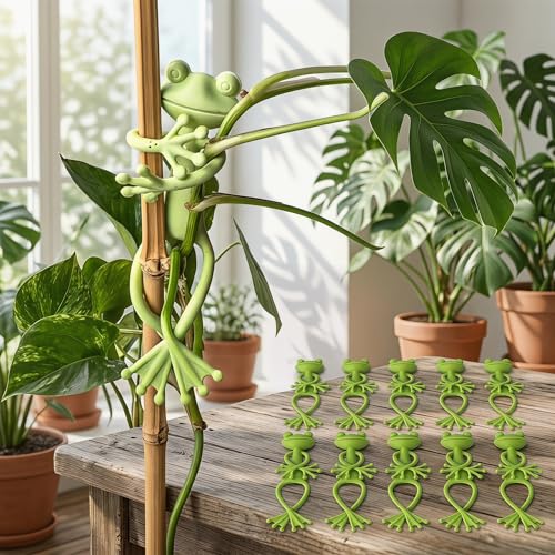 10 Pack Frog Plant Ties Cute Garden Stakes for Indoor Outdoor Plants Flexible Soft Rubber Twist Ties for Cable Organizer - size: 10P One size fits all