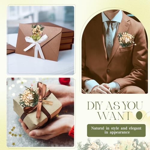 Layhit 12 Pcs Mini Dried Flower Bouquet Boho for Wedding,Fresh | Rustic Boutonniere Bridesmaid Gifts,Handmade Dry Flowers Decor, Bulk Dried Flowers in Vase, DIY Crafts Home Decor - style: Eucalyptus
