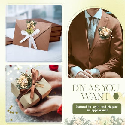 Layhit 12 Pcs Mini Dried Flower Bouquet Boho for Wedding,Fresh | Rustic Boutonniere Bridesmaid Gifts,Handmade Dry Flowers Decor, Bulk Dried Flowers in Vase, DIY Crafts Home Decor - style: Eucalyptus