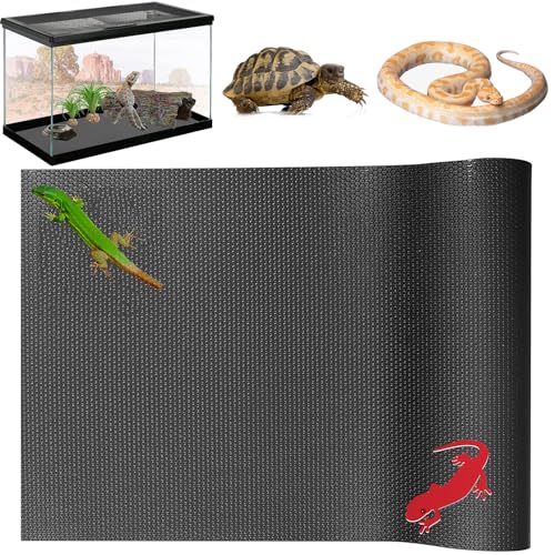 KABASI Reptile Substrate Liner Terrarium Carpet, Tank Accessories - color: Black, size: 17.7x39.4 inch