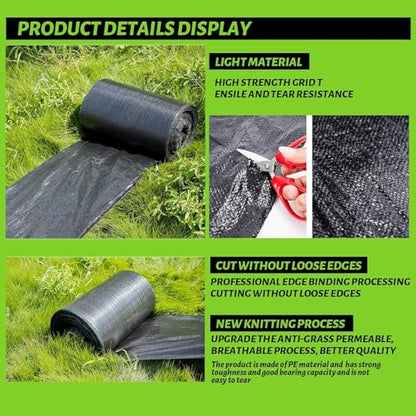 6x300FT Weed Barrier Landscape Fabric Heavy Duty, 3.2oz Durable Geotextile Fabric, Weed Block Gardening Ground Cover Mat, Weed Control Garden Cloth for Landscaping, French Drains, Yard Driveway - size: 6x300ft