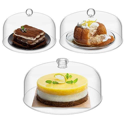 Uiifan 3 Pcs Clear Cake Dome Cover Acrylic Cake Stand Cover, Clear - color: Clear