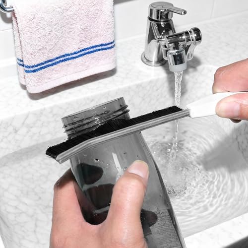 Bottle Cleaning Brush Set, 4pcs Flexible Long Handle Brushes for Bottles | 4-piece Brush Kit with Flexible Bristles and Built-in Tweezers Cleans Narrow Neck Bottles, Straws, Tubes