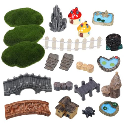 21Pcs Mini Fairy Garden Accessories Fairy Garden Kit