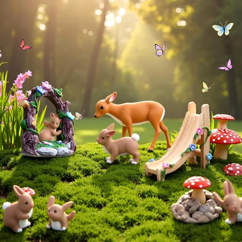 Kai Dream Miniature Fairy Garden Accessories Set, 2 Piece Resin Decorative Landscape Kit with Arch and Slide, Floral Garden Ornaments - style: Arch, Slide Set
