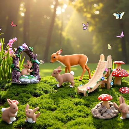 Kai Dream Miniature Fairy Garden Accessories Set, 2 Piece Resin Decorative Landscape Kit with Arch and Slide, Floral Garden Ornaments - style: Arch, Slide Set