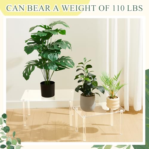 RattanView 3 Pcs 16, 15, 14 Inch Acrylic Risers Display Stands Plant Stand - color: Acrylic, size: 16×10×8 In，15×9×7 In， 14×8×6 in