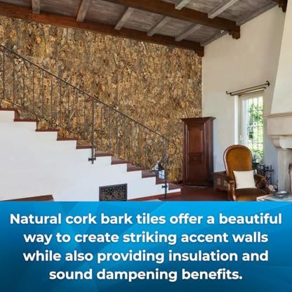Jelinek Cork Natural Bark Wall Tile 12 x 12 Inch