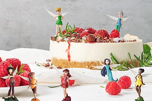 Grostmend Tinkerbell Party Decorations Mini Fairy Figurines Fairies for Fairy Garden Accessories Tinkerbell Cake Topper Miniature Figurines Decor Doll Birthday Gifts for Girls