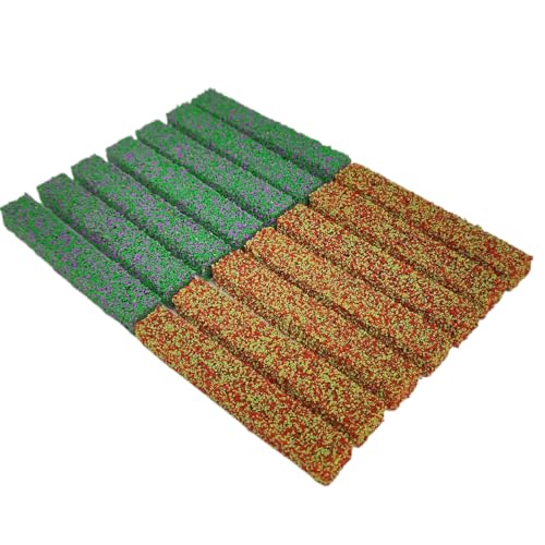 14 Pcs Miniature Shrub Strips, Static Shrub Vegetation Groups for Model Scenery - DIY Railway, Train Diorama, Architecture Building, Garden Landscape (Two-Color) - color: Two-color