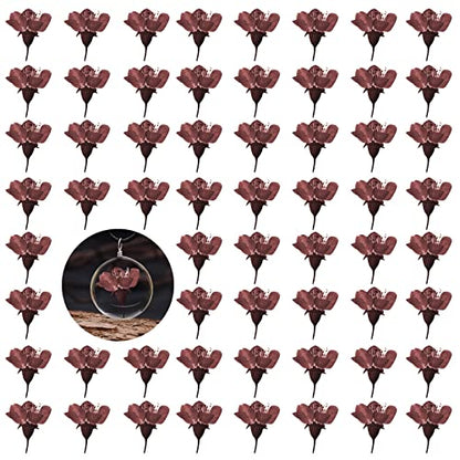 Pressed Dried Cherry Flowers, 60PCS Purple Red Natural Real Dried Pressed Cherry Blossom Flowers, Dry Flowers for Resin DIY Ornament Crafts Candle Making - color: Cherry Flowers-purple Red(side Pressure)