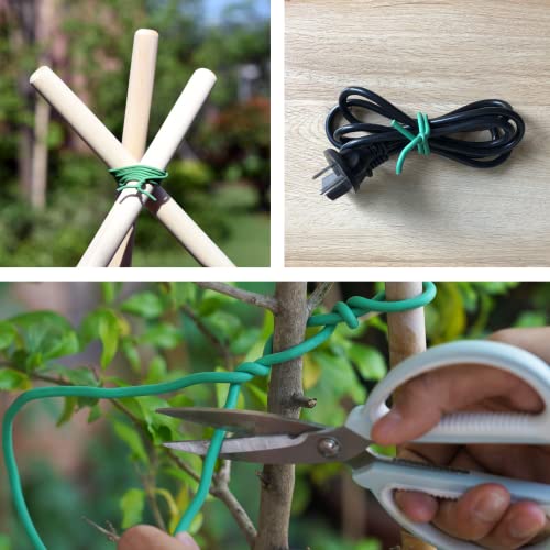 PGarden-EZ Green Soft Twist Tie Plant Tie Flexible TPR Garden Supply, for Tomatoes Roses Vines Organizing(16.4 feet/ 5 Meters)…, 16 feet - size: 16.4 feet/ 5 Meters