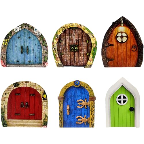 Fairy Garden Doors for Outdoor Whimsical Decor Miniature Sculpture Set for Garden and Indoor Display