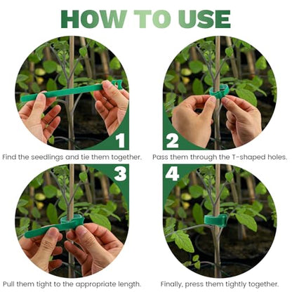 150 Pack Reusable Plant Ties, Hook and Loop Green Garden Tapes & Straps, Soft and Connectable, for Outdoor Climbing Plants, Tomato Support, 0.5in Wide, 6+8+10in - color: 150pcs, 0.5in wide( 6+8+10in)