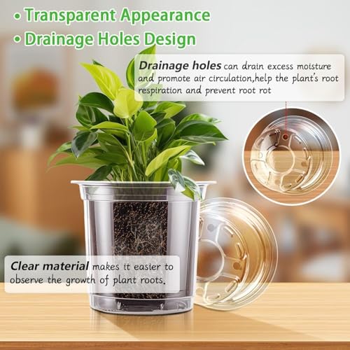 SupKing Clear Nursery Pots 5/4/3.5 Inch Plastic Seed Starter Plant Flower Pot with Drainage Holes for Transplanting Succulents Cuttings Seedlings 15 Labels (12Pcs) - size: 3.5/4/5 Inch