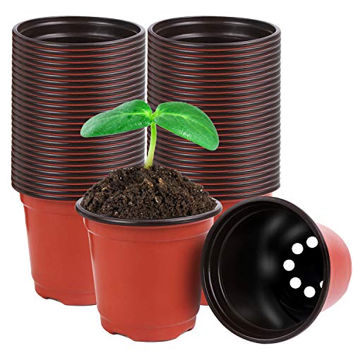 Plant Pots,40 Pcs 4" Plastic Plant Nursery Seed Starting Pots Nursery Pots for Succulent Seedling Cutting Transplanting | Nursery Starter Container for Succulent Seedling Cutting Transplanting,Drainage Holes,for Garden Flower Planters Plants - size: 4 Inc