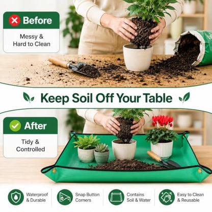 1PC Repotting Mat, Waterproof Plant Potting Mat for Indoor Gardening, Soil Change and Transplanting, Mess-Free Gardening Accessory for Plant Lovers(26 * 26Inches（66 * 66cm）) - size: 26*26Inches（66*66cm）