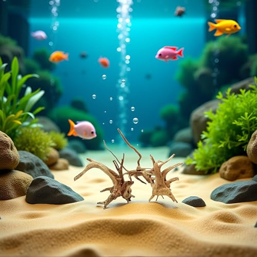 Tustao Aquarium Driftwood Branches Natural Wood Reptiles Trunk Wood Fish Tank Decoration Plant Stump Ornament Landscaping, Fish Tank Decoration, 8-10cm