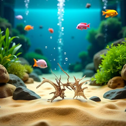 Tustao Aquarium Driftwood Branches Natural Wood Reptiles Trunk Wood Fish Tank Decoration Plant Stump Ornament Landscaping, Fish Tank Decoration, 8-10cm