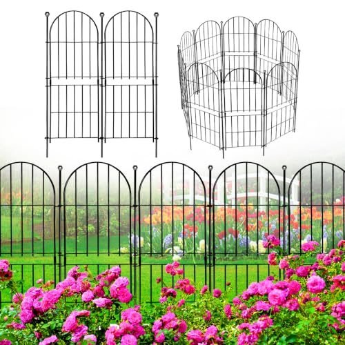 Decorative Garden Fence, 31in (H) x 10ft(L) No Dig Fence - color: Black, size: 31 in(H)