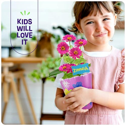Paint & Plant Flower Garden Kit for Kids - Stoneware Pots, Seeds, Paint Set | STEM Arts & Crafts Gift for Boys and Girls Ages 6-12 - Birthday Gift for Girls 6 7 8 9 10 11 12 Years Old