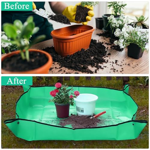 FANTIAN Repotting Mat for Indoor Plants, 29.5" X 39.4" Waterproof Succulent Potting Mat, Foldable Reusable Soil Change Mat Gardening Planting Mat - Gifts for Plant Lovers - size: 29.5" X 39.4"