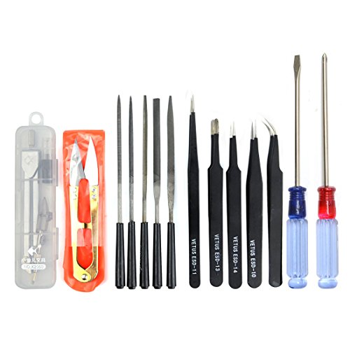 Professional 56 PCS Model Tools Kit Modeler Basic Tools Craft Set Hobby Building Tools Kit for Gundam Car Model Building Repairing and Fixing(H)