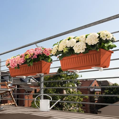 HOXHA 6 Pcs Window Box Planter, 17" Rectangular Planter Box, Brick Red - size: Brick red - 6 pack