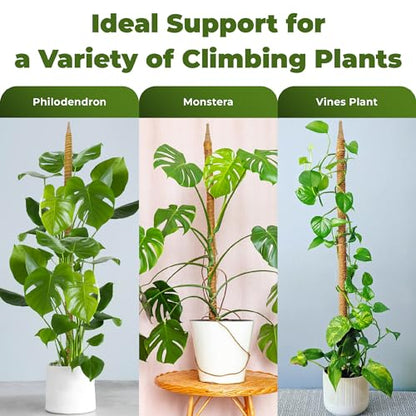 2Pcs 28'' Moss Pole Monstera Plant Support - Plant Stakes for Indoor Plants | Bendable Moss Poles for Climbing Plants indoor , Coco Coir Pole Sticks for Monstera, Pothos & Philodendron - size: 2-Pack (28 in)
