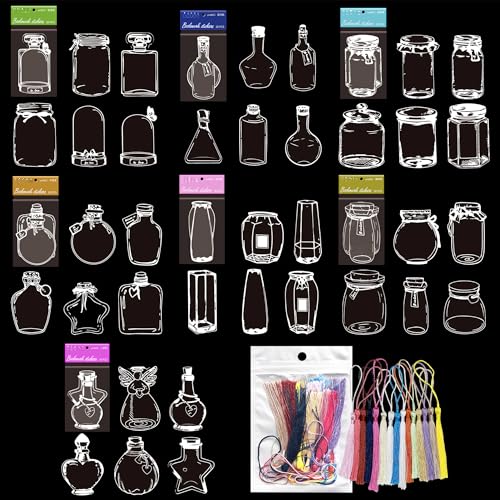Cayway 140 PCS Clear Pressed Flower Bookmark DIY Plant Bookmark with Tassels - color: 140pcs