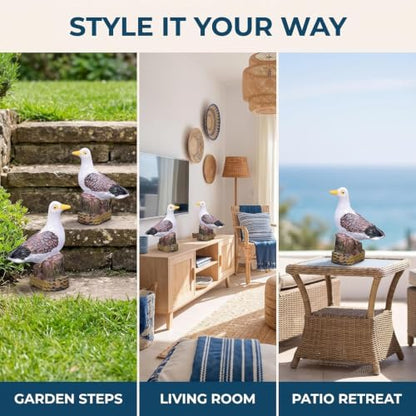 5Pcs Sea Bird Seagull Stand Stump Miniature Fairy Garden Home Houses Decoration Craft Micro Landscaping Decor DIY Accessories, Outdoor Statues, Garden Sculptures and Statues, Decorations